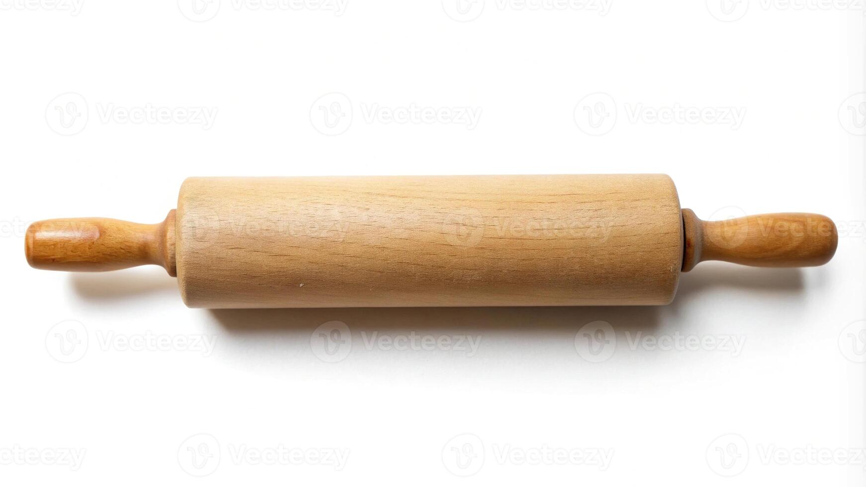 Rolling pin isolated on white background, medium shot photo