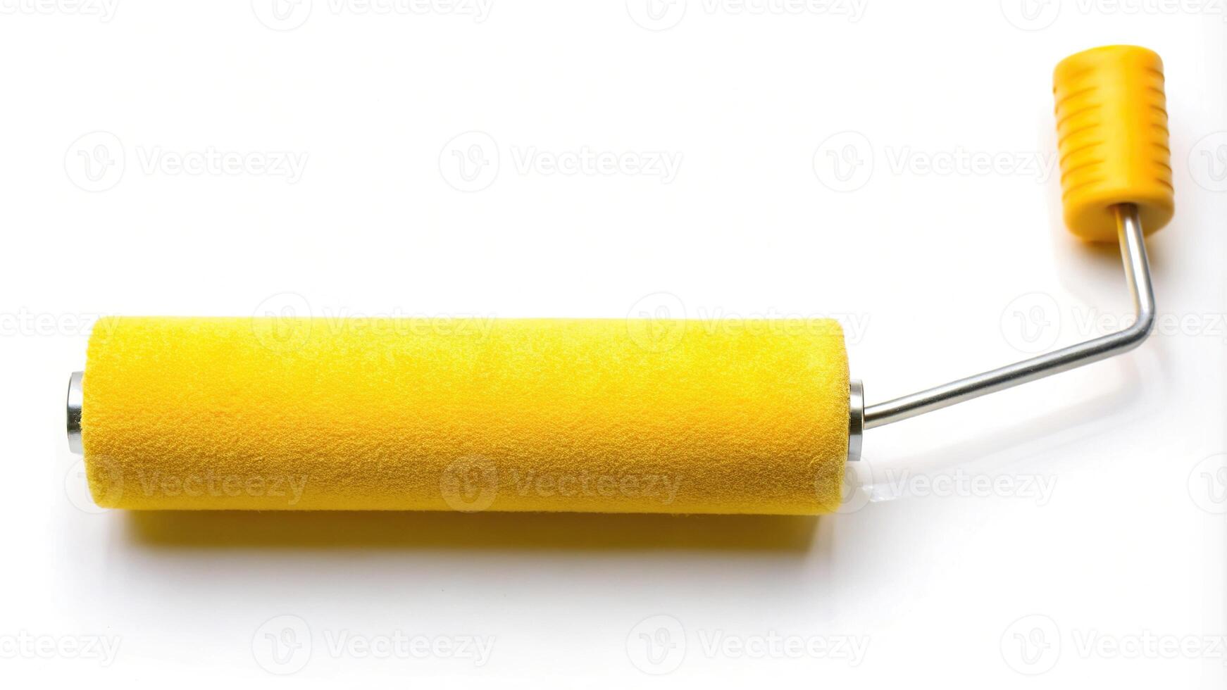 Rubber paint roller on white background photo