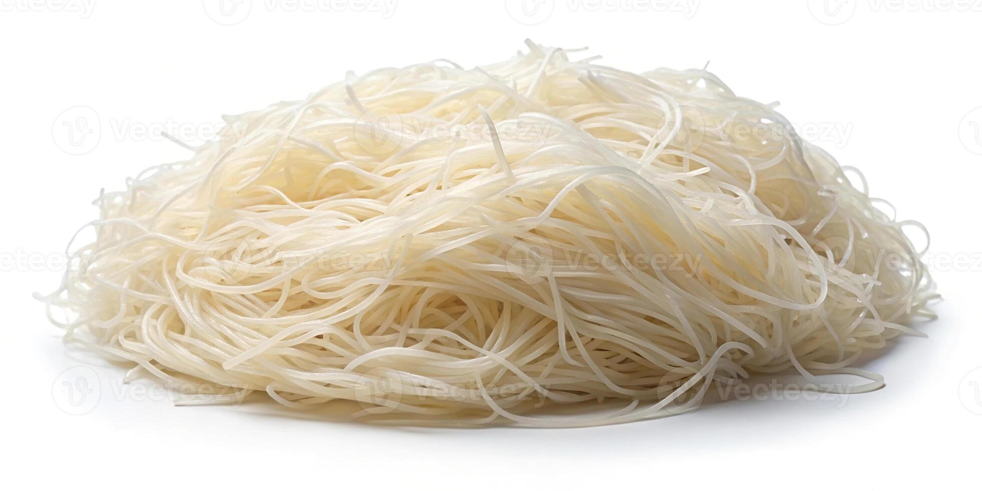 Raw rice glass noodles isolated on white background with clipping path photo
