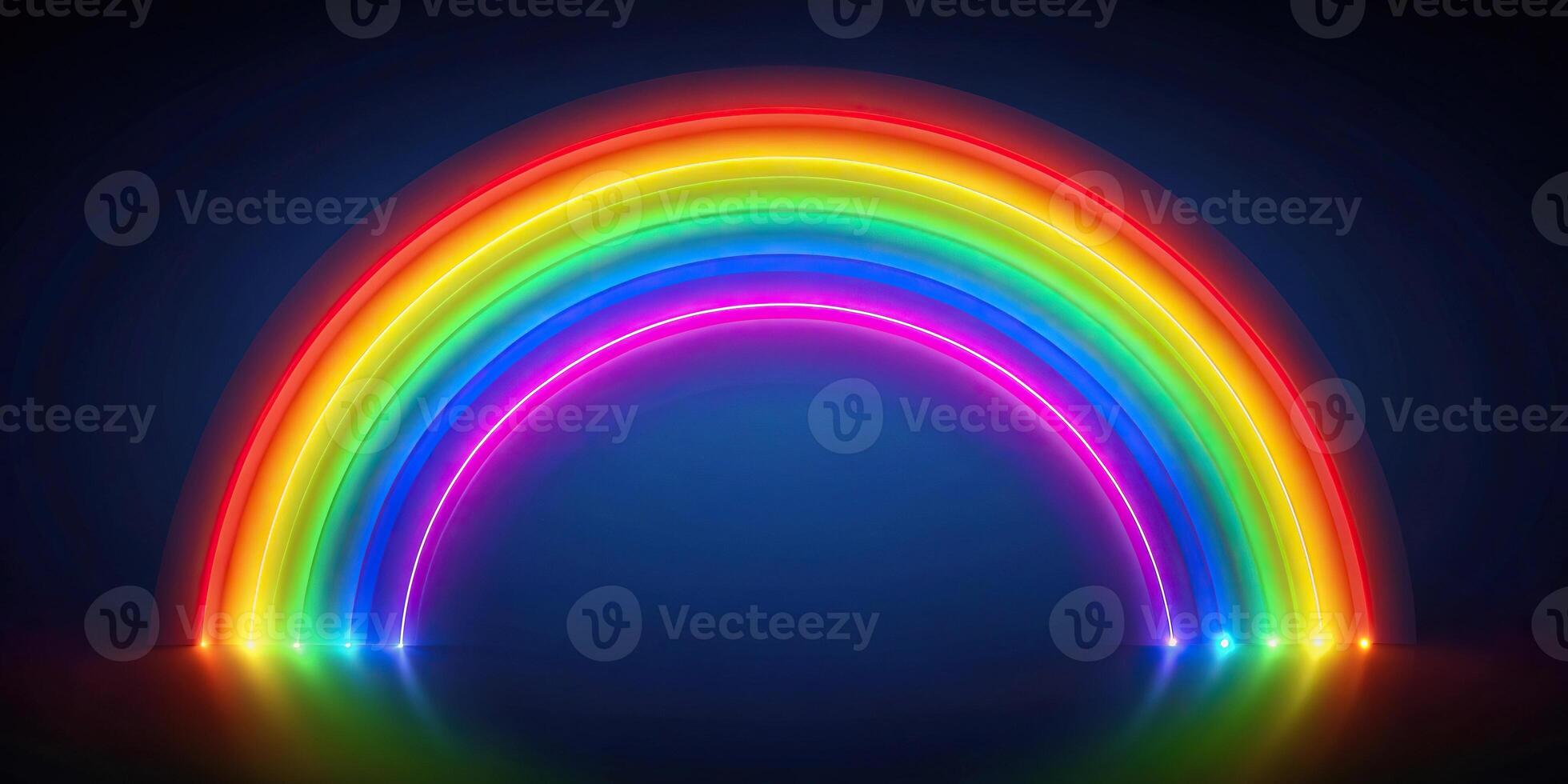 Retro gradient spectrum light on dark background photo