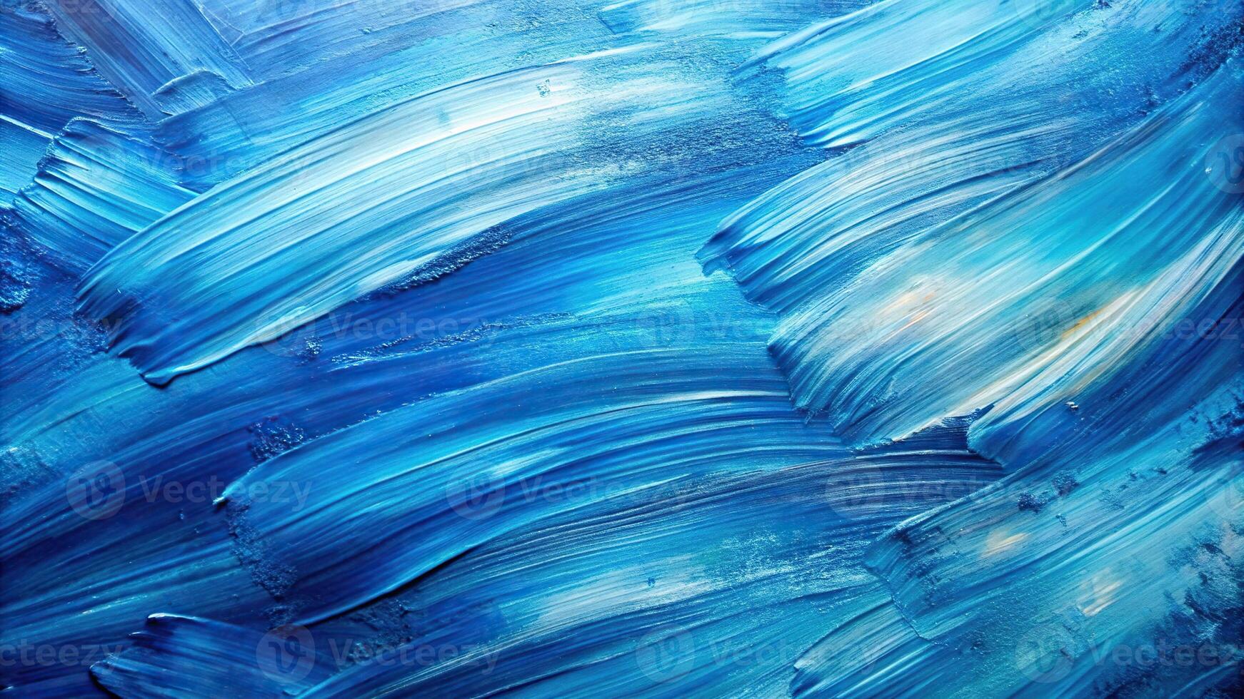 Reflected abstract blue acrylic paint strokes background photo
