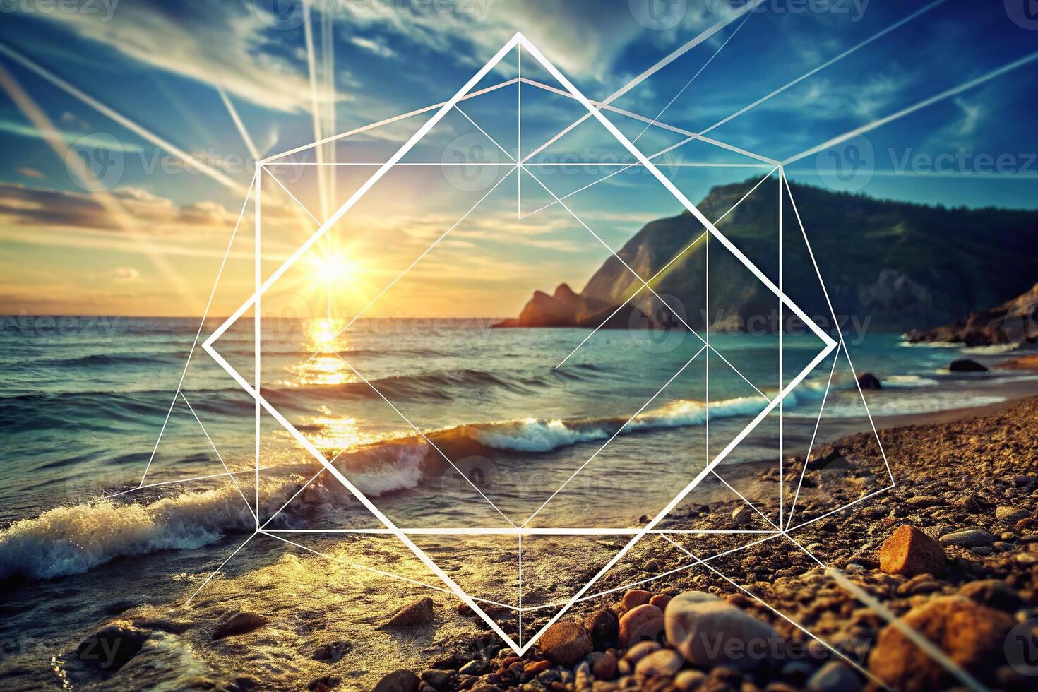 Photograph of geometric shapes used in art composition photo