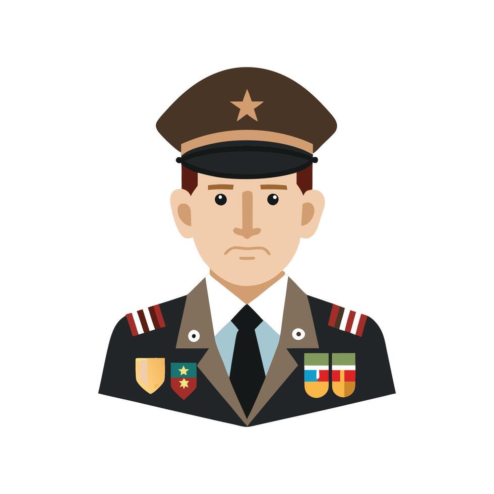 Military officer flat icon illustration vector