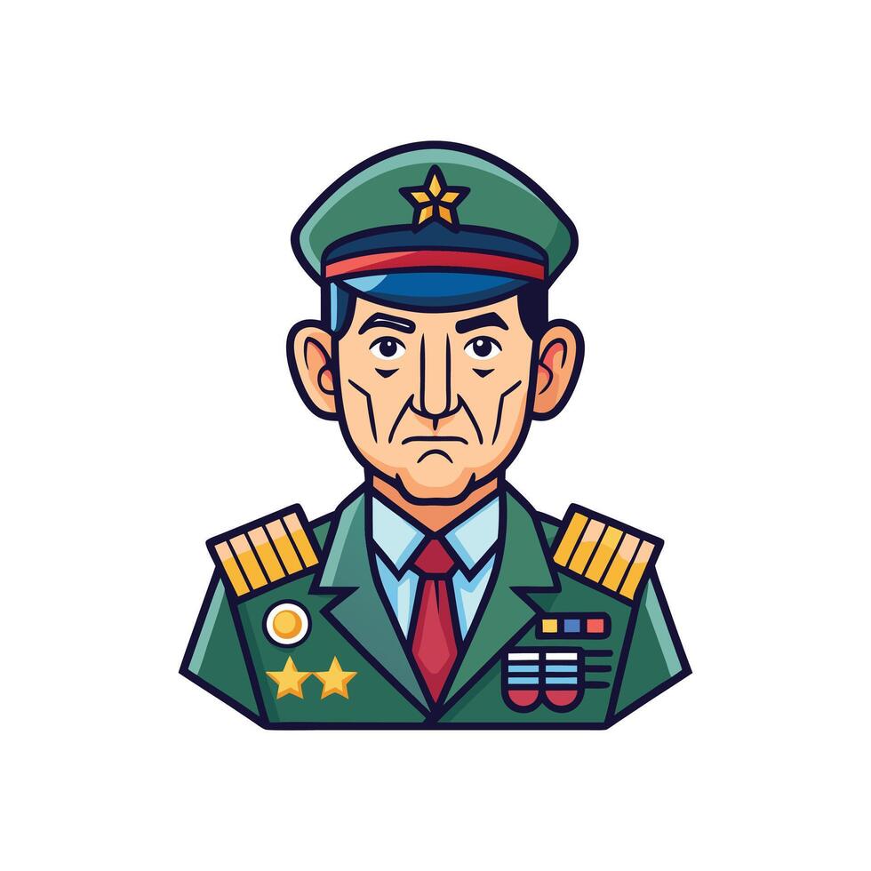 Military man in uniform, illustration vector