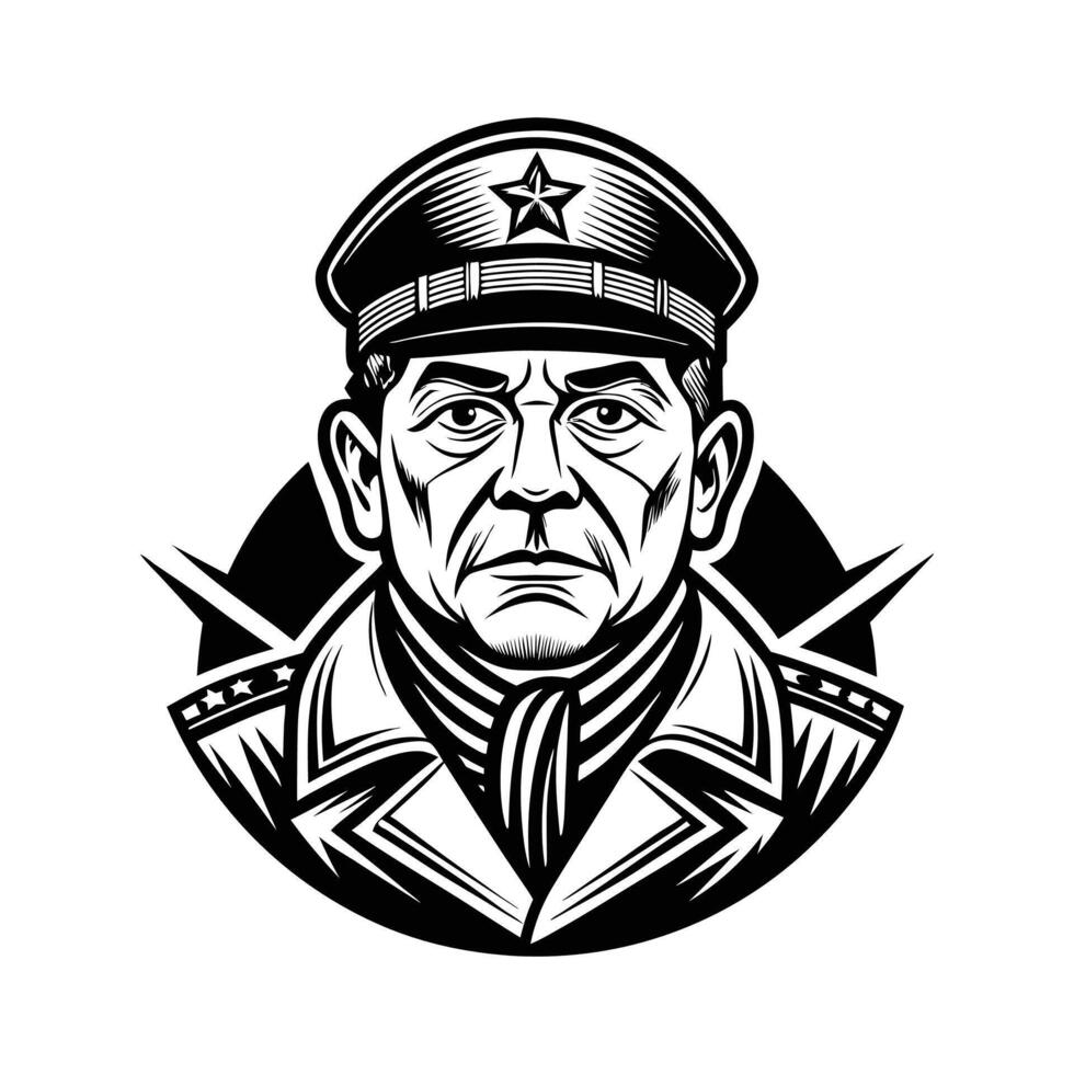 The image of a man in a military uniform vector