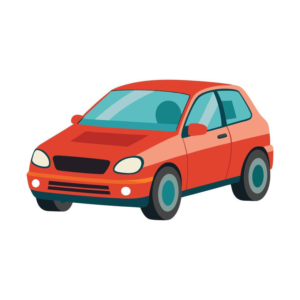 A red car on a white background vector