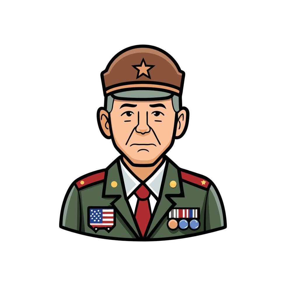 A cartoon image of a man in uniform vector