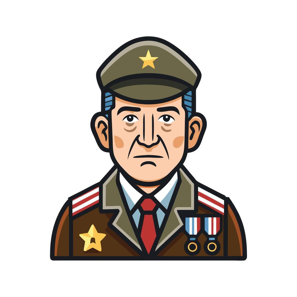 A cartoon image of a man in uniform vector