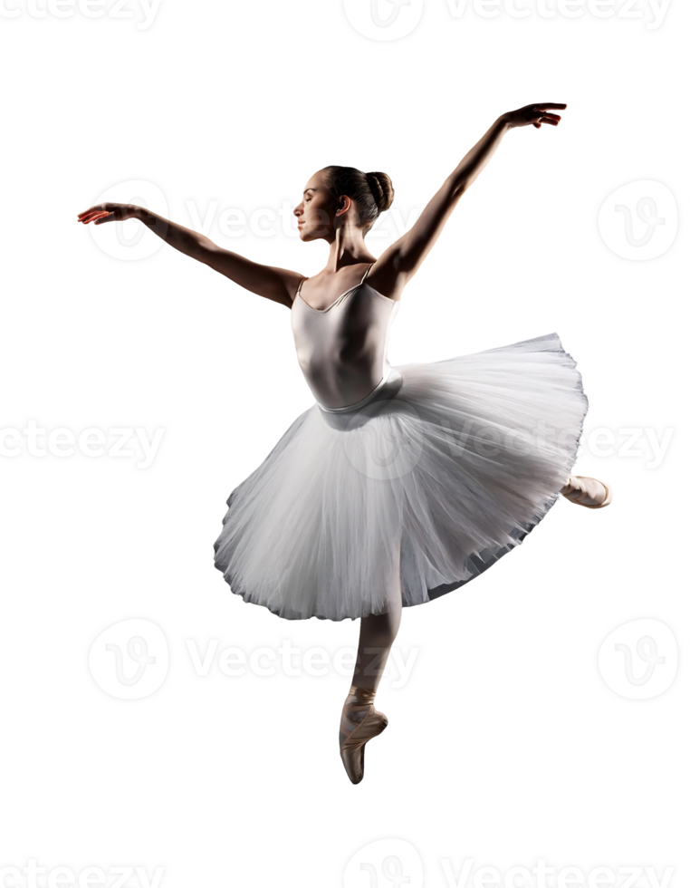A ballerina in a white tutu and skirt png