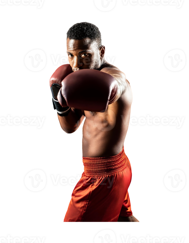 A man in boxing gear is posing for the camera png