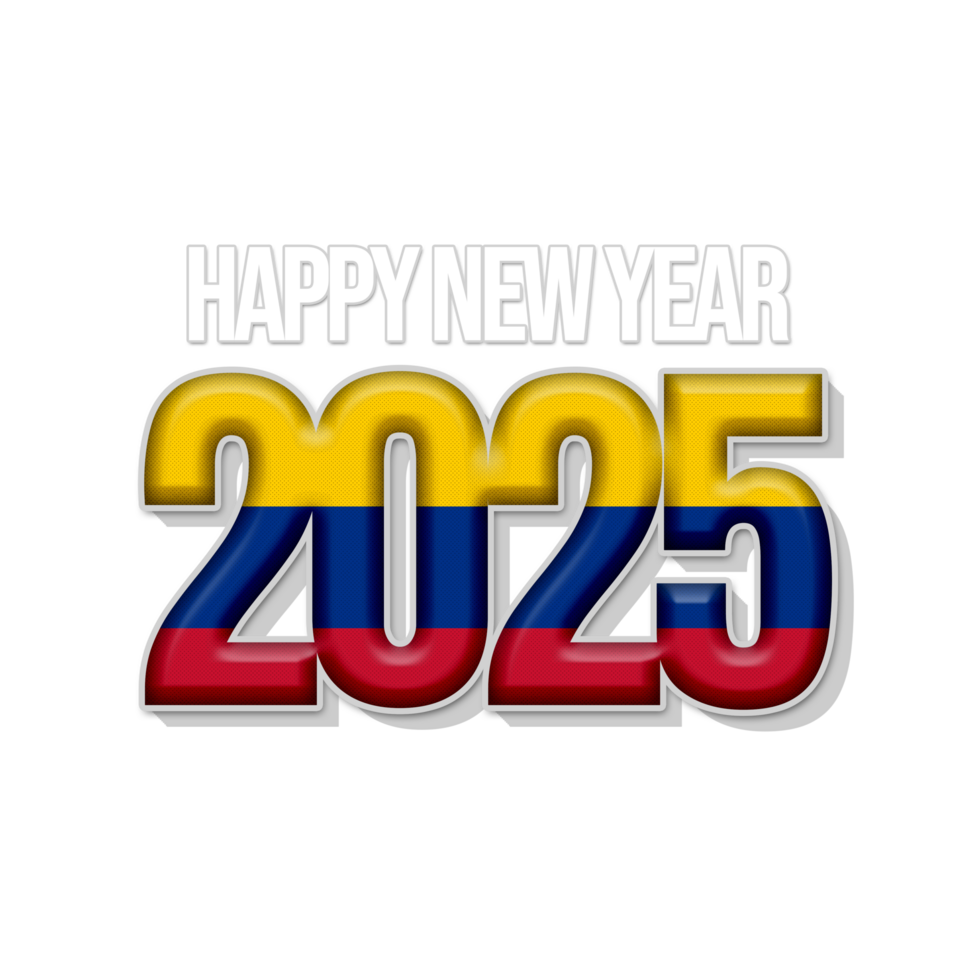 Happy new year 2025 with country flag Colombia 50753956 PNG