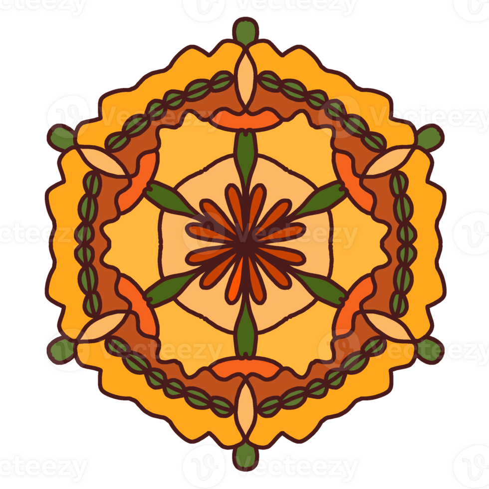 yellow floral ornament png