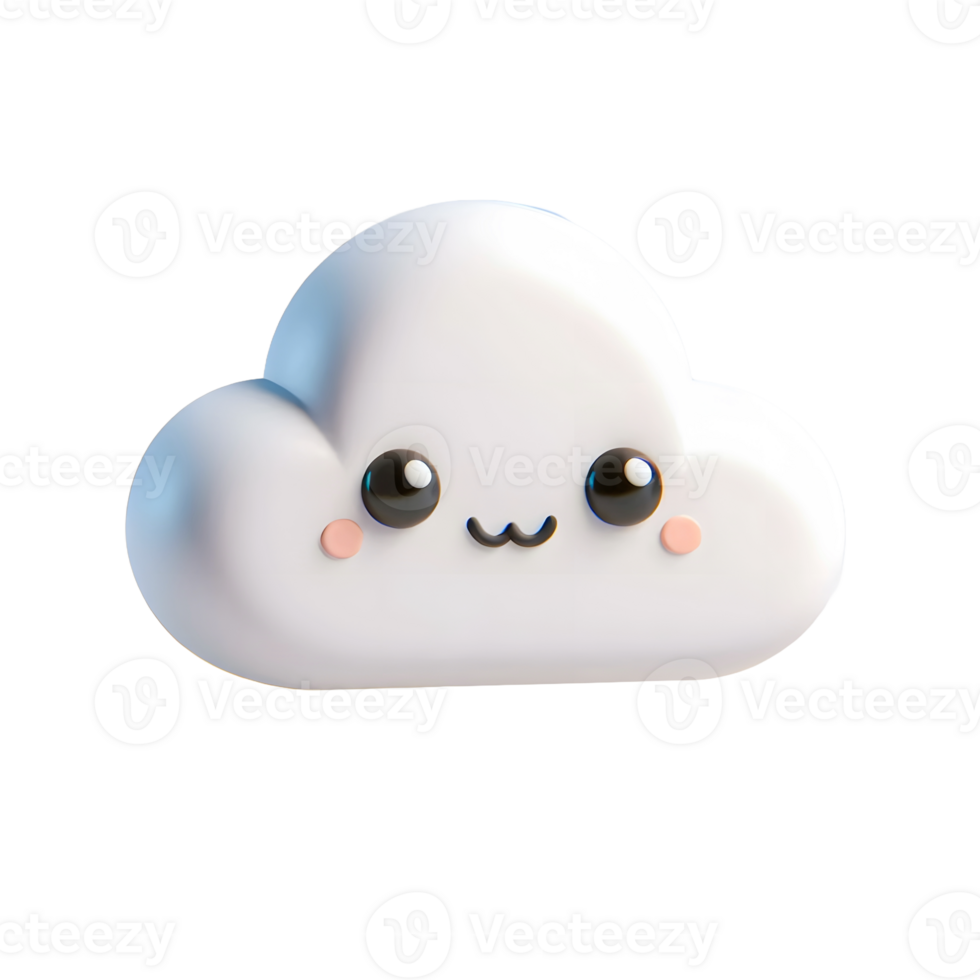 3d cloud with smile face png