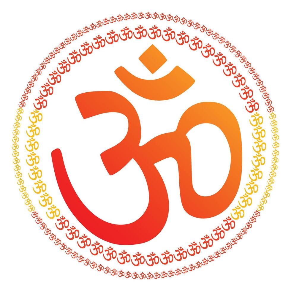 Om. Ohm. Buddhist and Hindu religions. Symbol of God, creation. Black icon, isolated on white background. EPS10. Graphic design element. vector