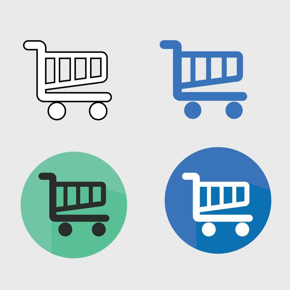 Full and empty shopping cart symbol shop and sale icon vector