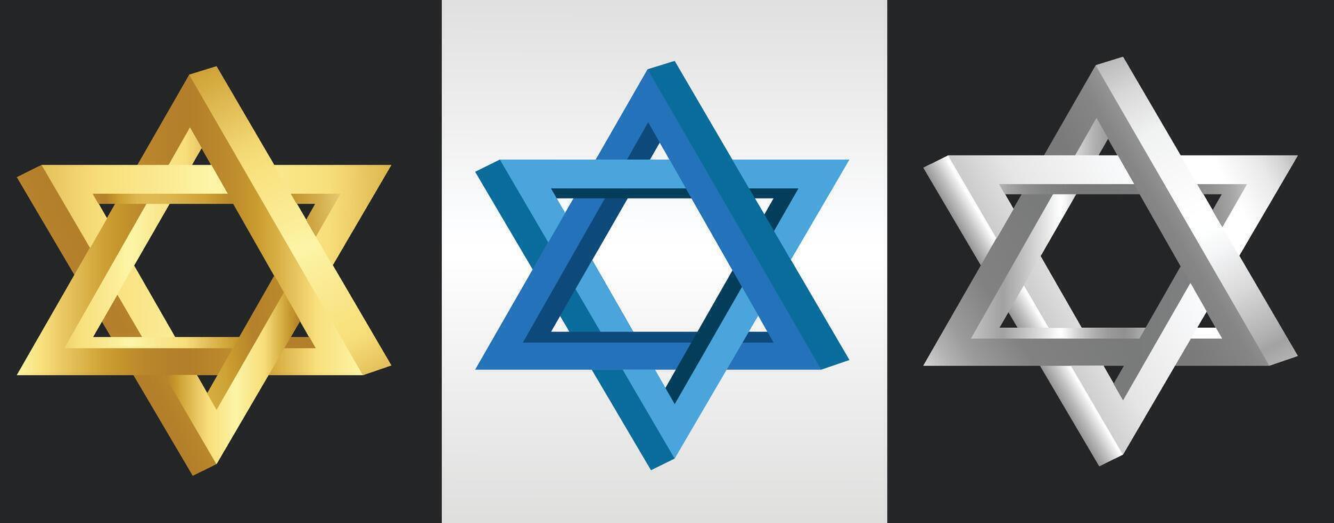 Star of David . Jewish religion symbol . illustration vector