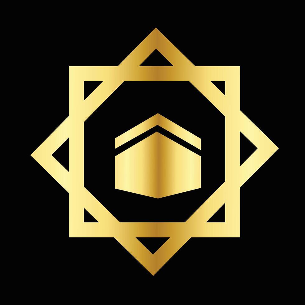 Rub El Hizb Icon. arabic symbol. Kaaba icon vector