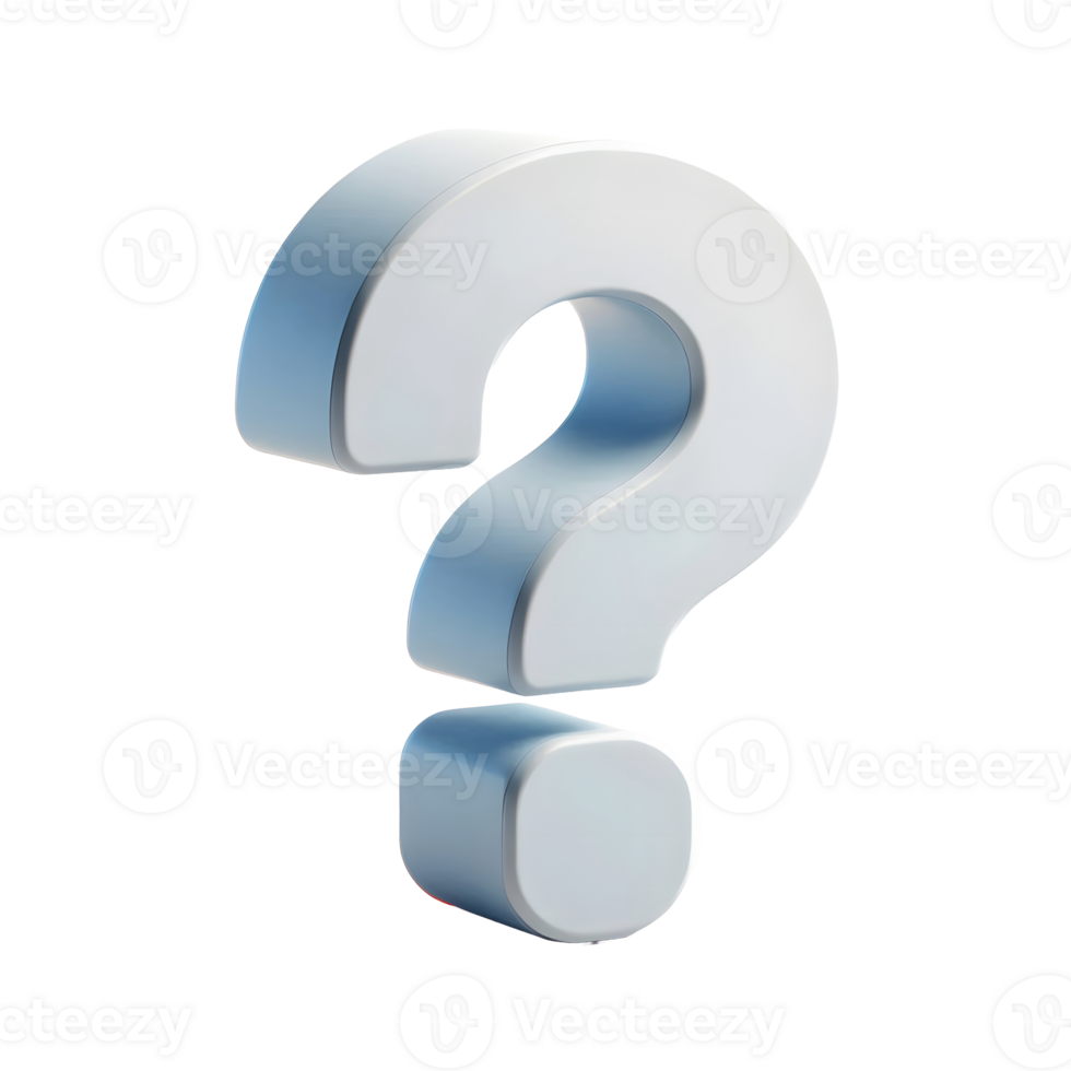 question symbol 3d rendering element png