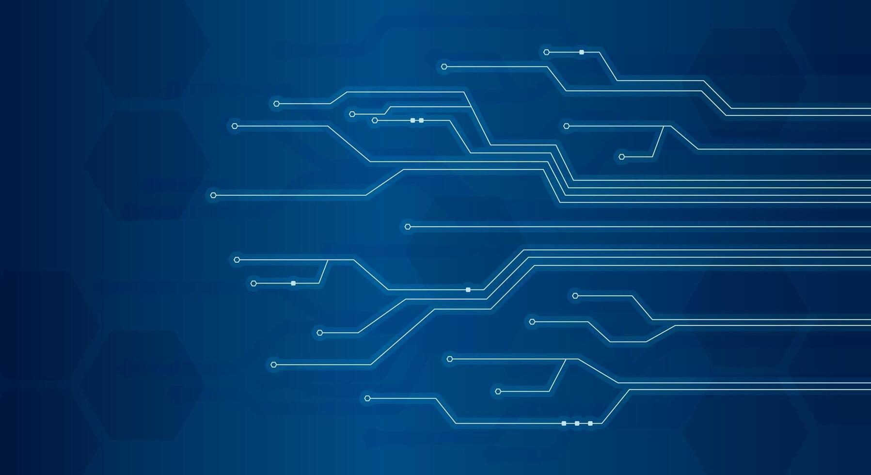 Abstract tech, circuit board background blue vector
