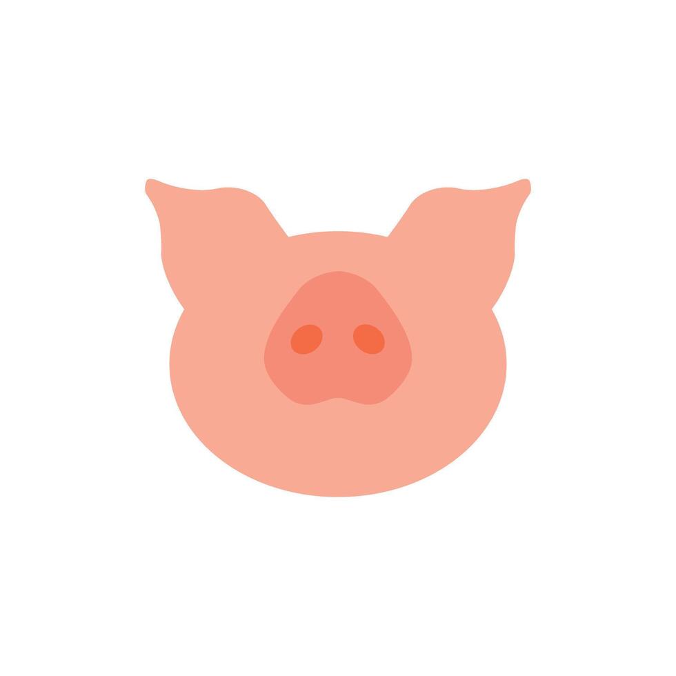 Pink pig nose icon. vector