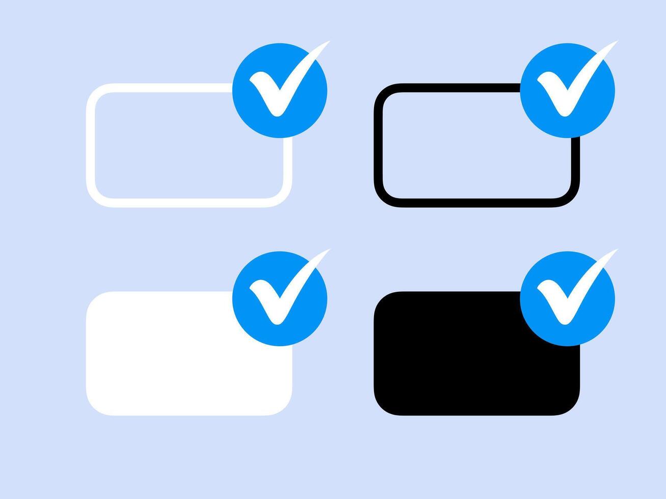 Blue verified badges with frame vector