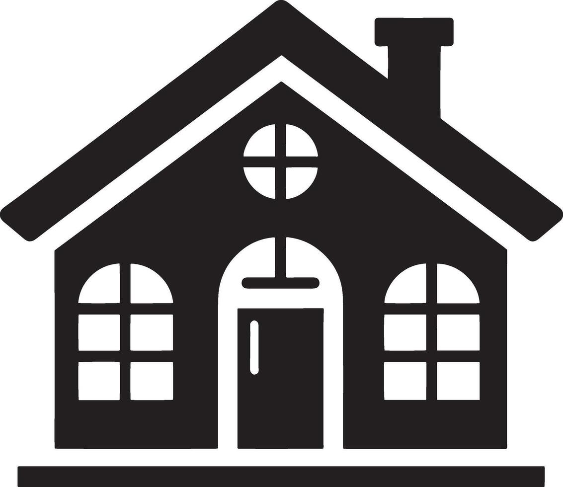 a black and white of a house vector