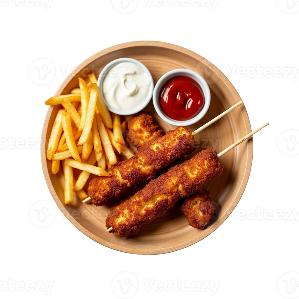 crispy chapli kebabs with french fries png