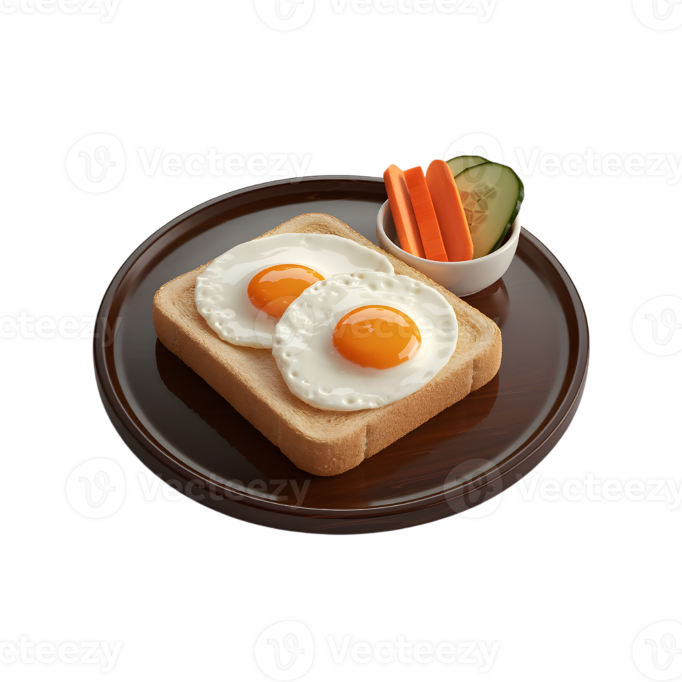 an image of toast with eggs and vegetables png
