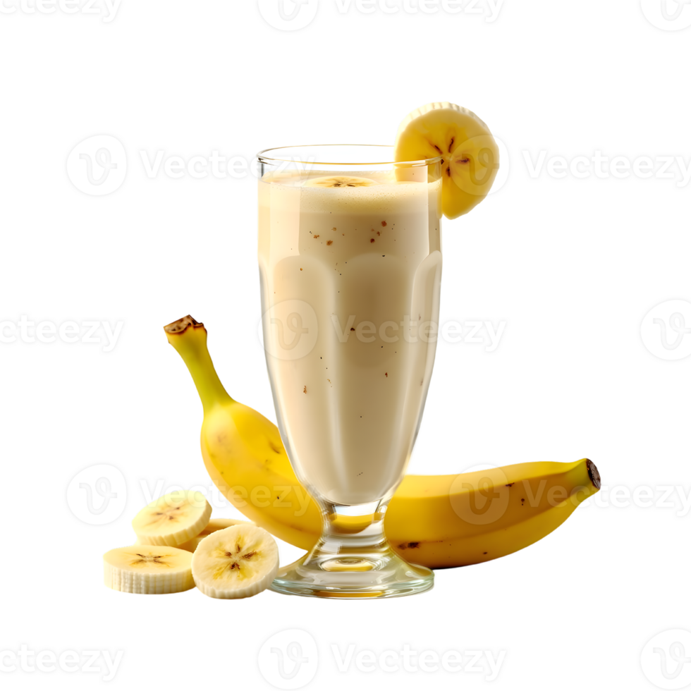 banana smoothie with banana slices and banana slices png