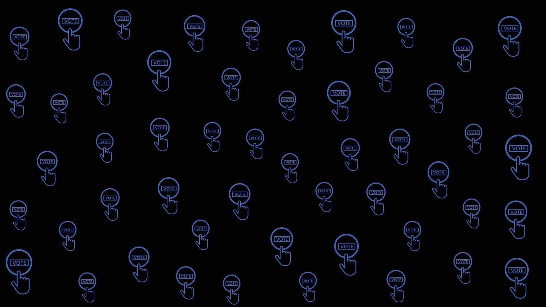vote doodle make abstract pattern background contain vote icon , box , a doodle vote for election isolated in black and blue artline vector