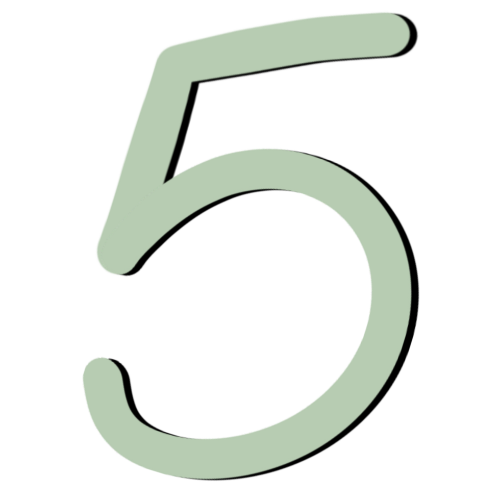 A green number five on a transparent background png