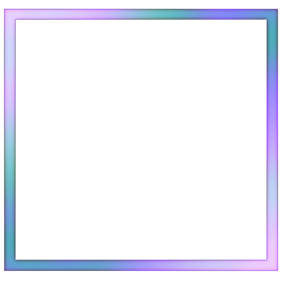 Blue and purple square border on a transparent background png