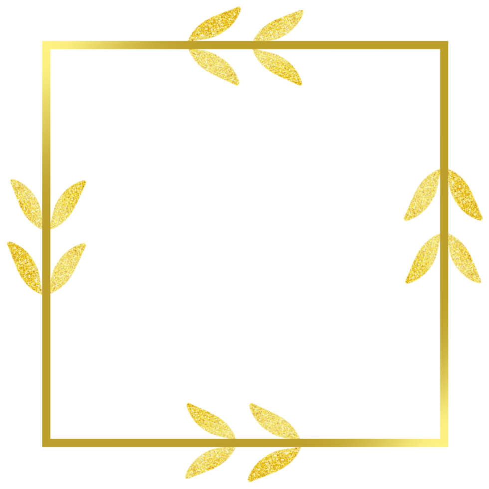 Gold square border with a glittery pattern png