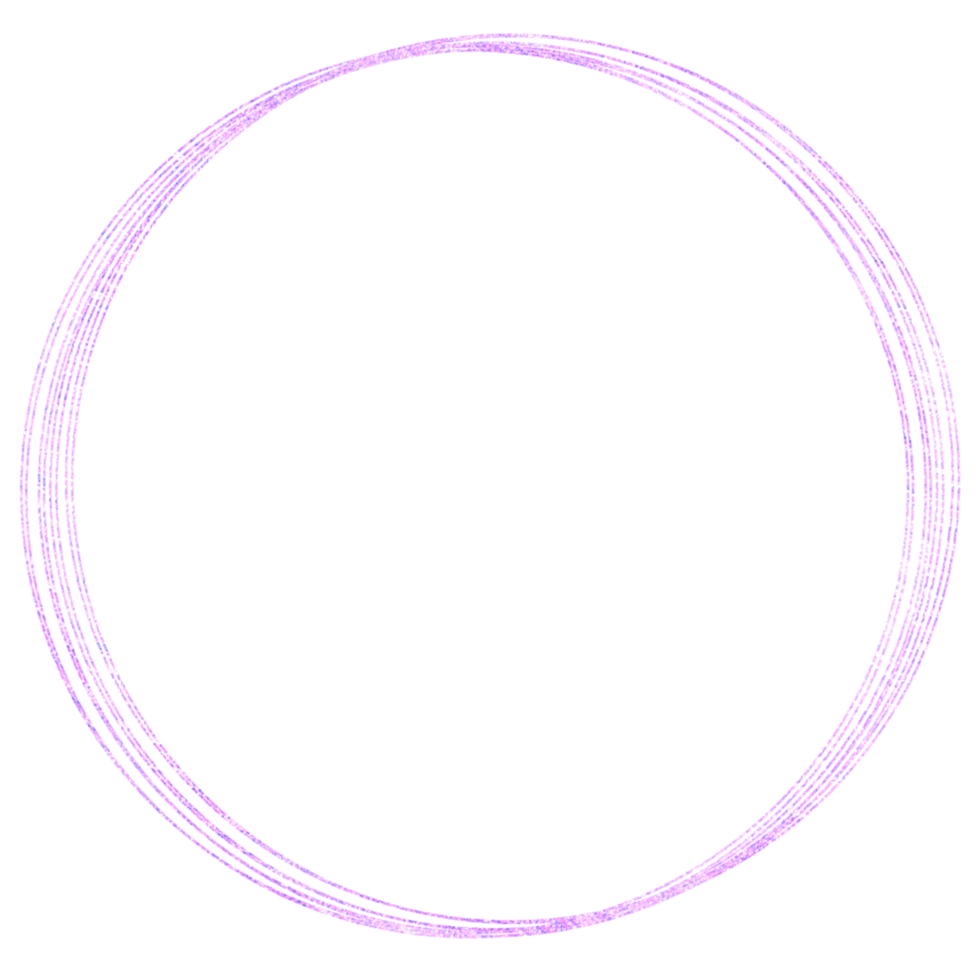 Glittery purple circle frame on a transparent background png
