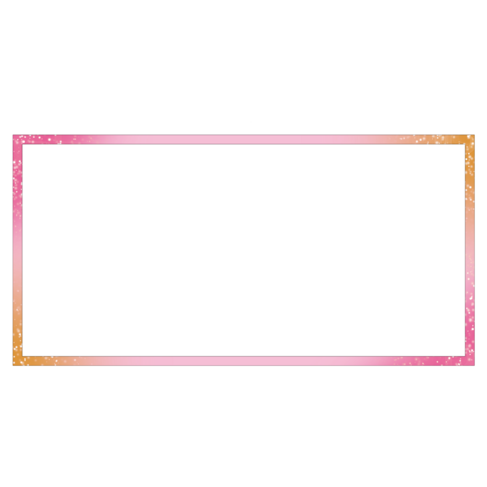 Pink and orange rectangle frame on a transparent background png