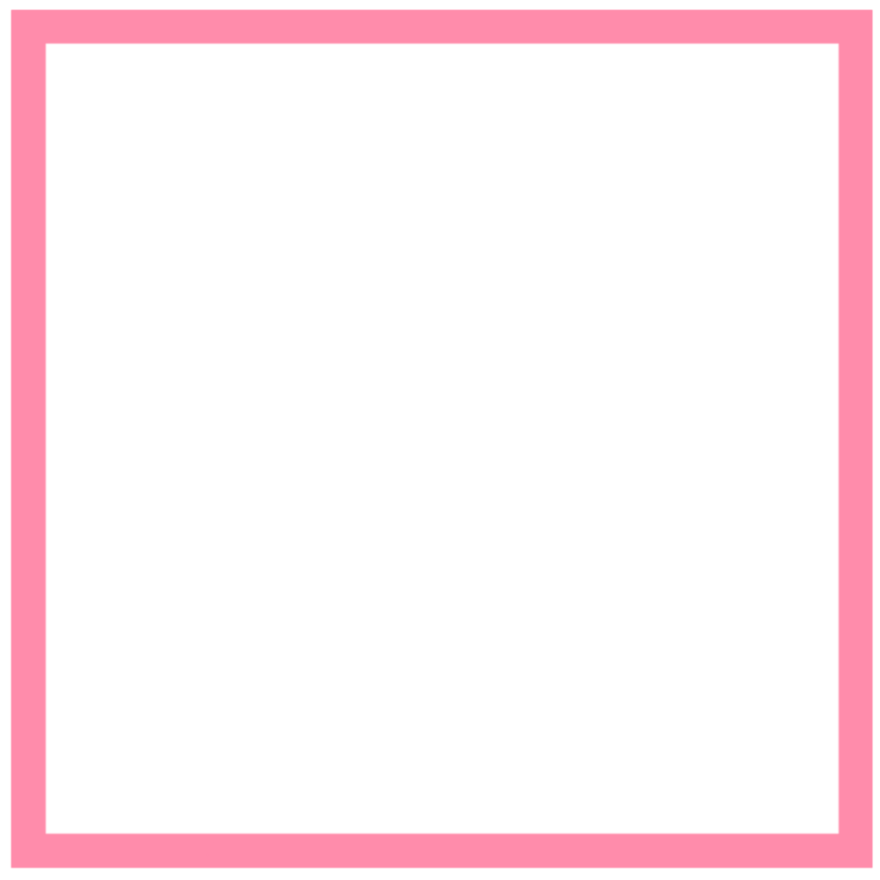 A pink square frame on a transparent background png