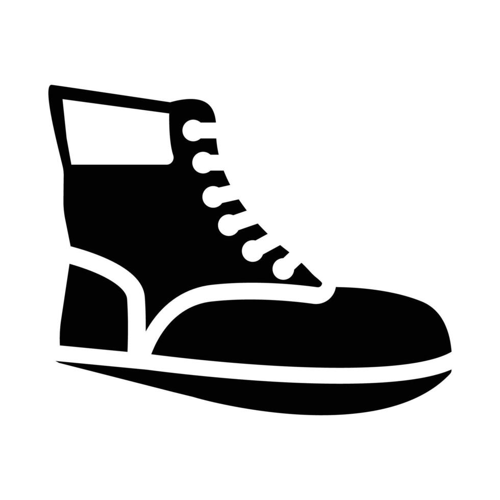 Classic High-Top Sneaker Icon in Black Silhouette vector