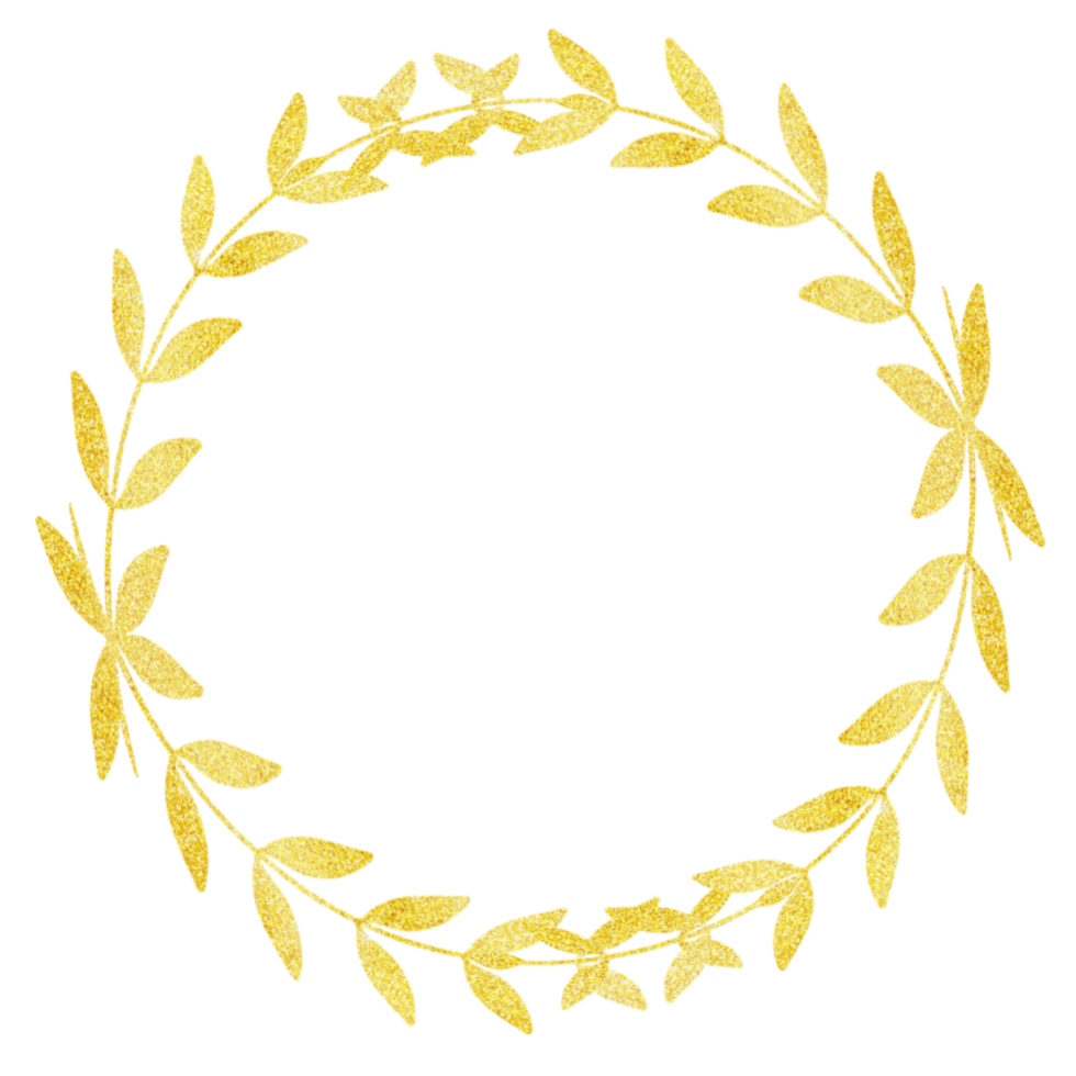 Golden wreath on transparent background png