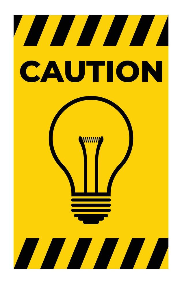 Caution Sign with Light Bulb Illustration vector
