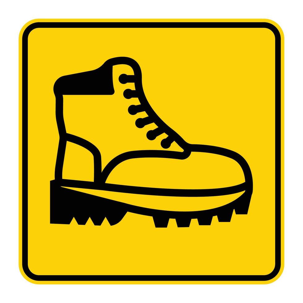 Caution sign featuring a safety boot icon vector