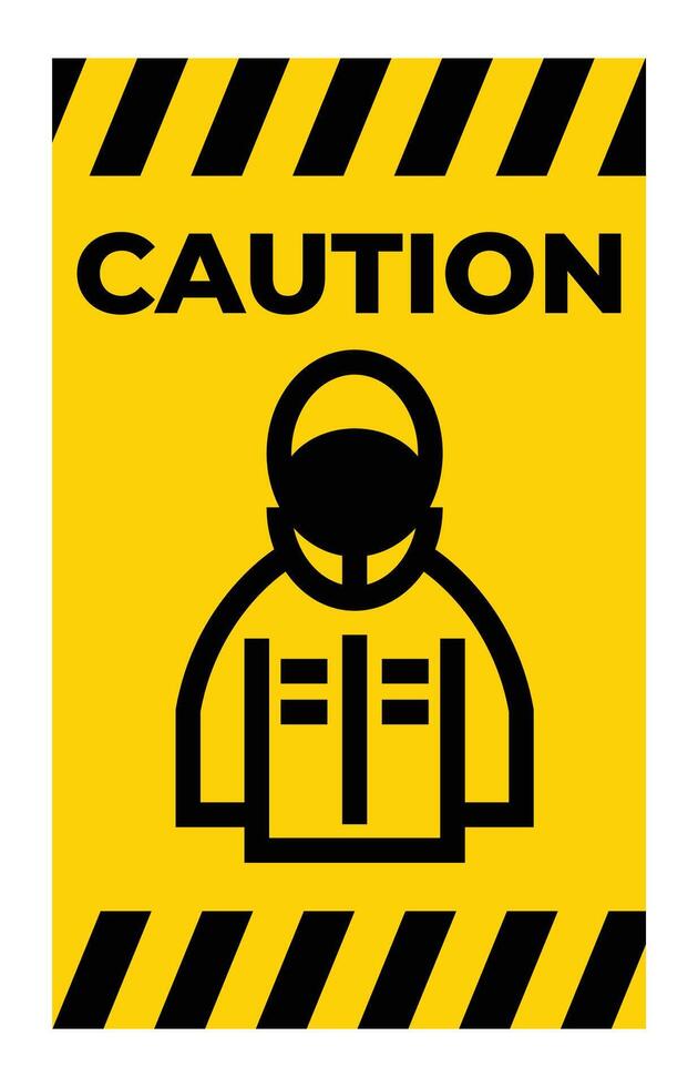 Caution Sign Featuring Protective Gear Icon vector
