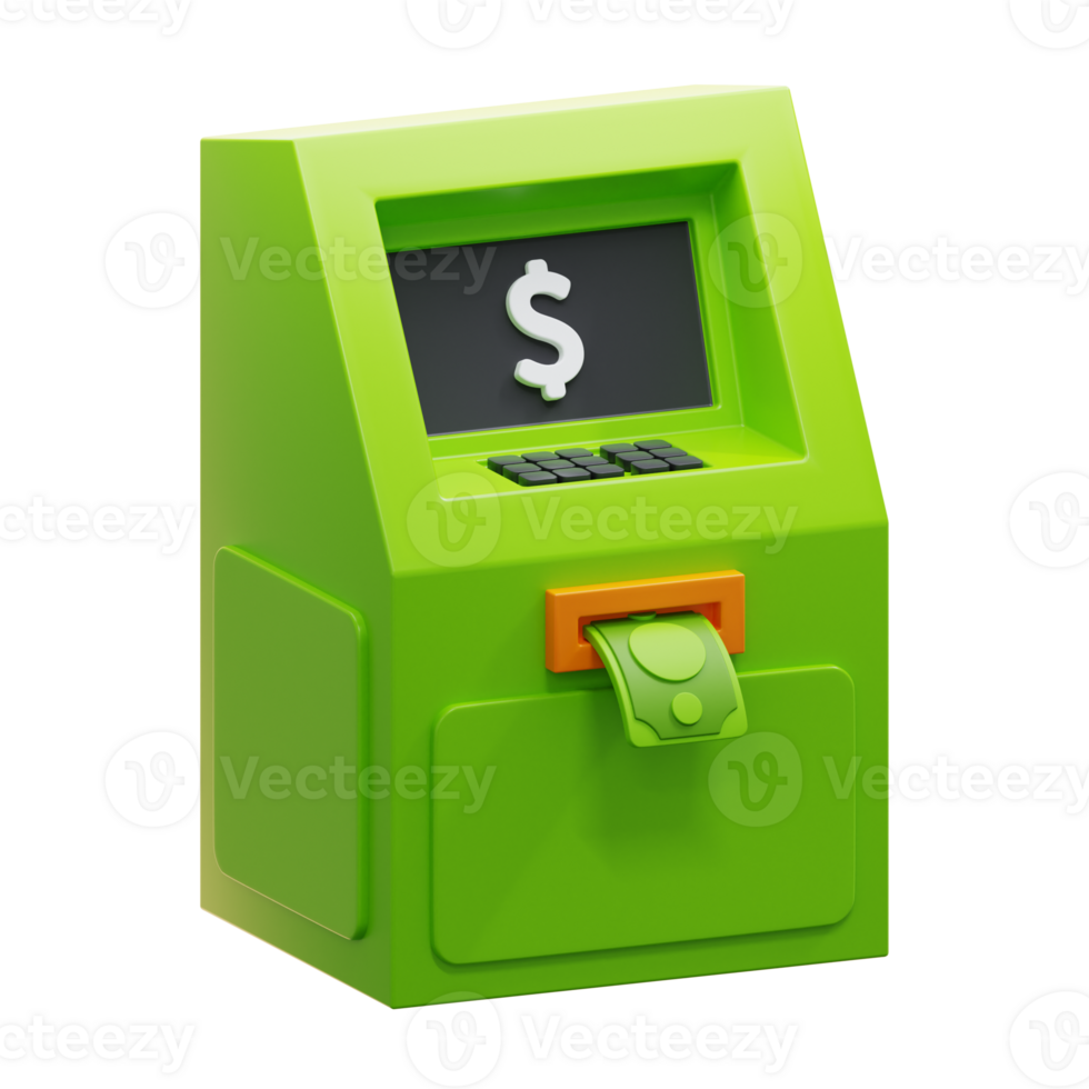 3d finance illustration atm machine png