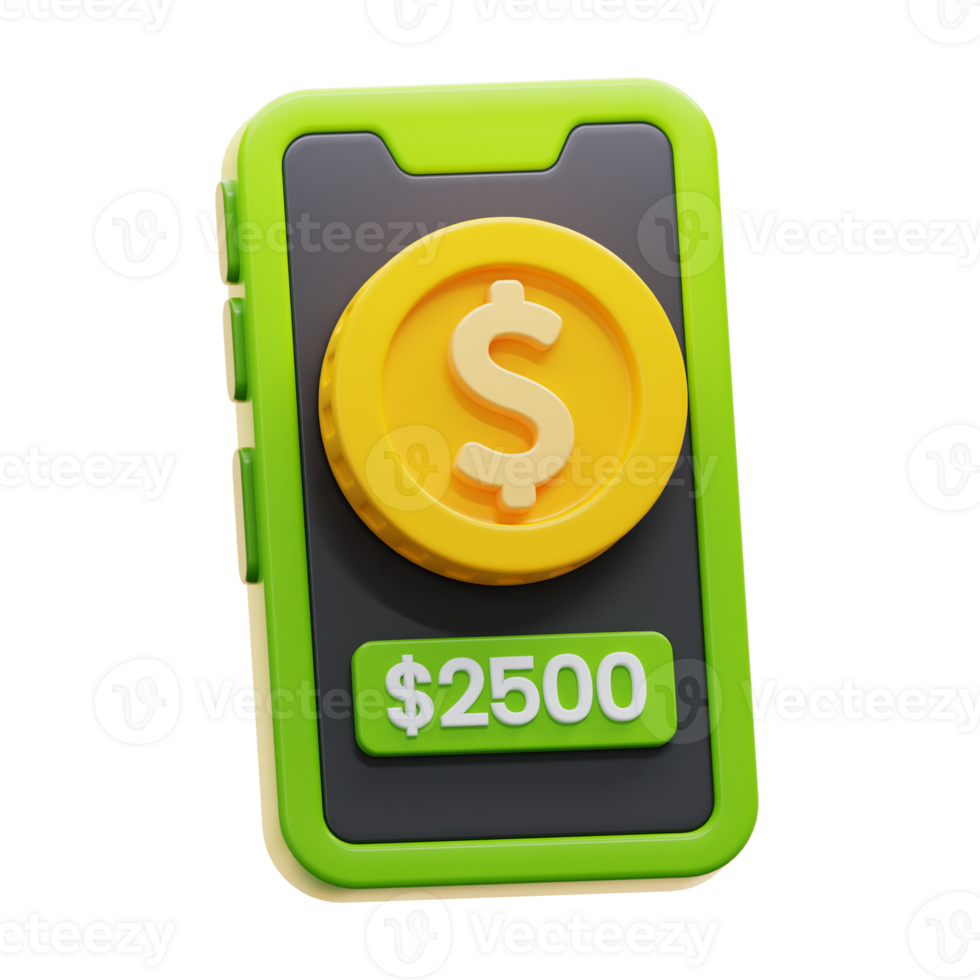 3d Finanzas ilustración digital billetera png