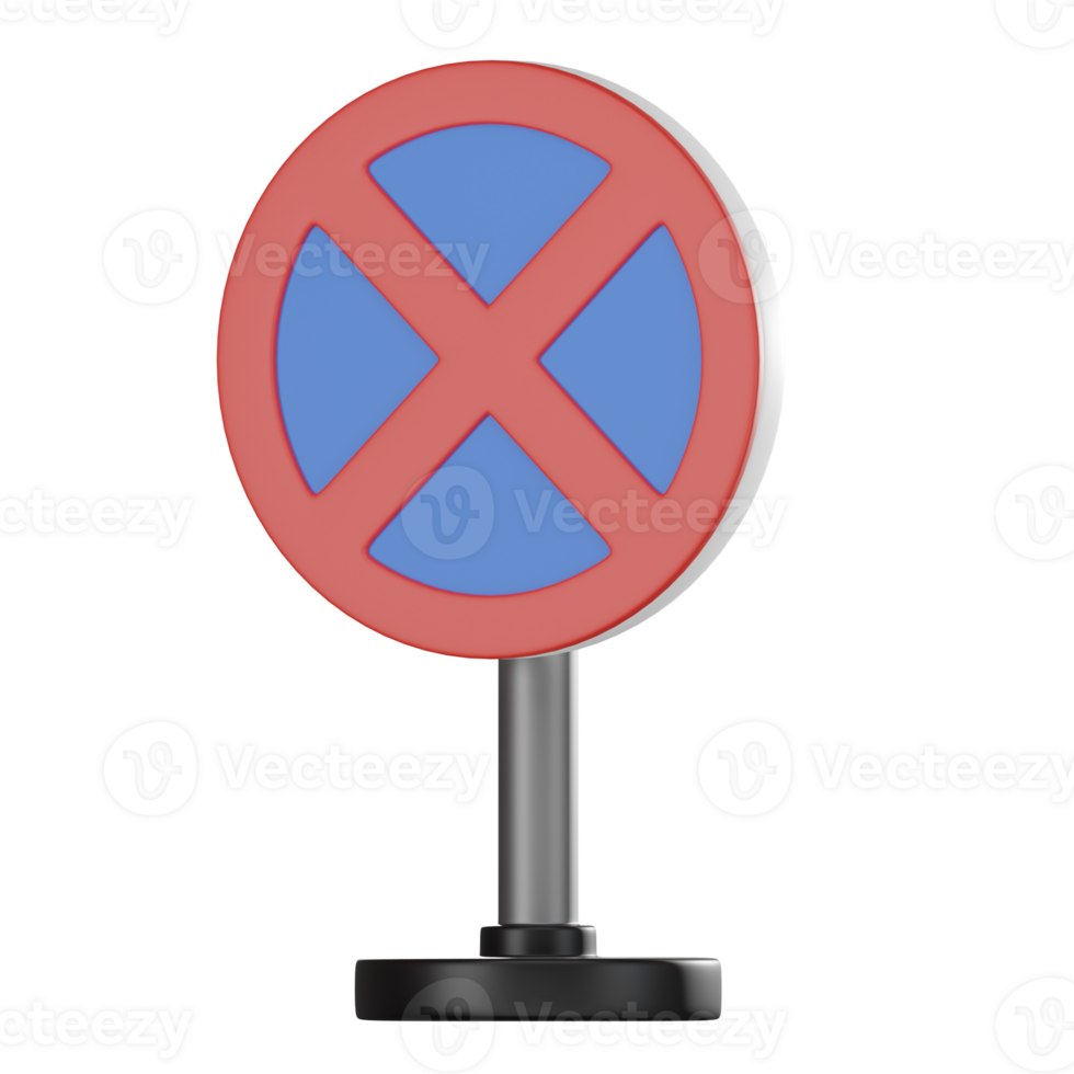 3D No Stopping Sign Illustration, Traffic Warning and Control Icon png
