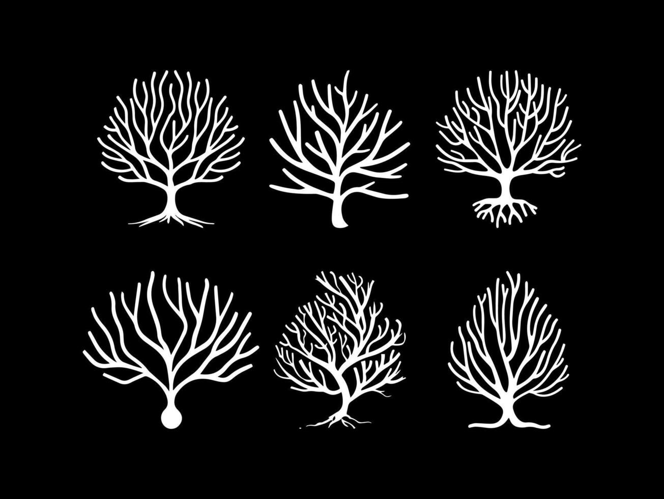 logo concept coral reef tree vector