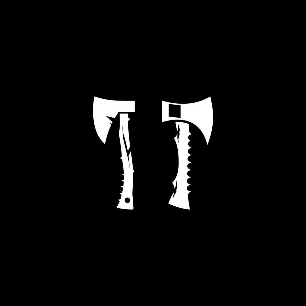 hatchet logo concept black and white vector