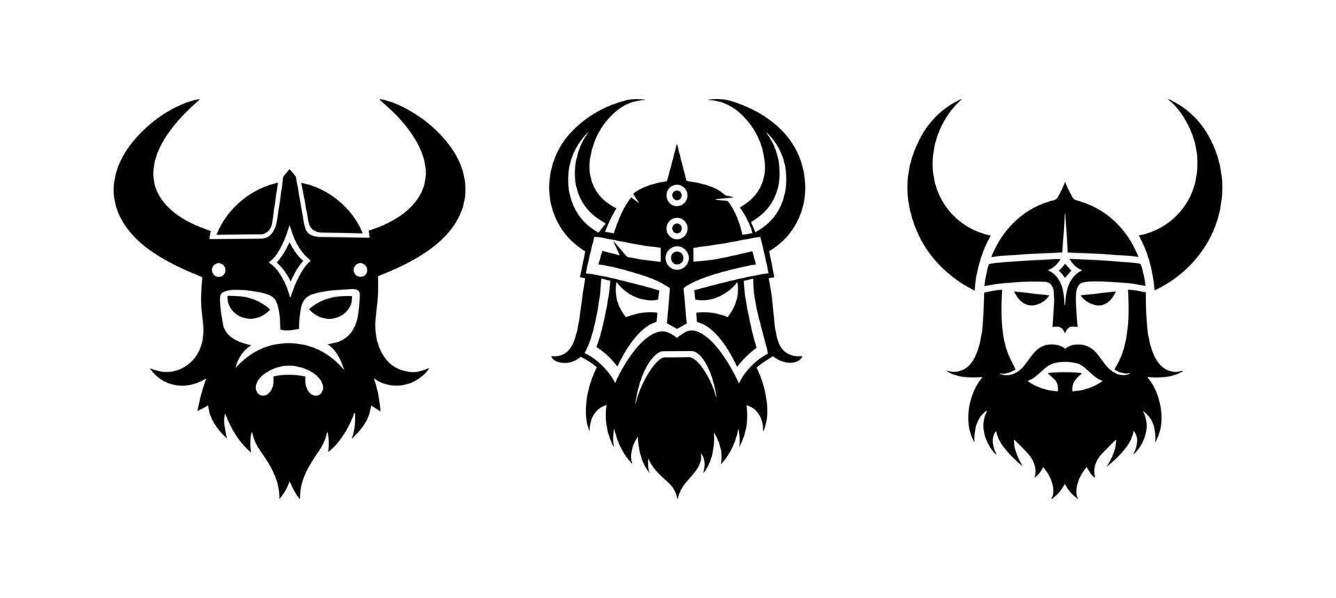 Viking helmet logo vector