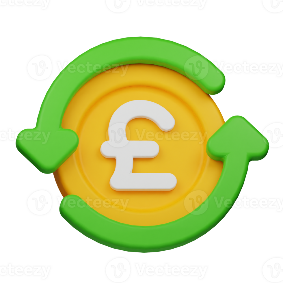 poundsterling coin flow 3d icon png