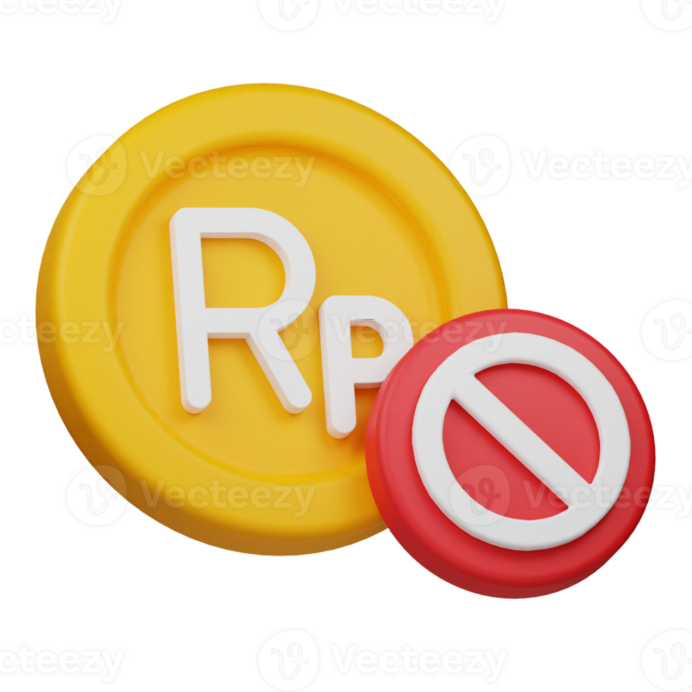 block rupiah coin 3d icon png