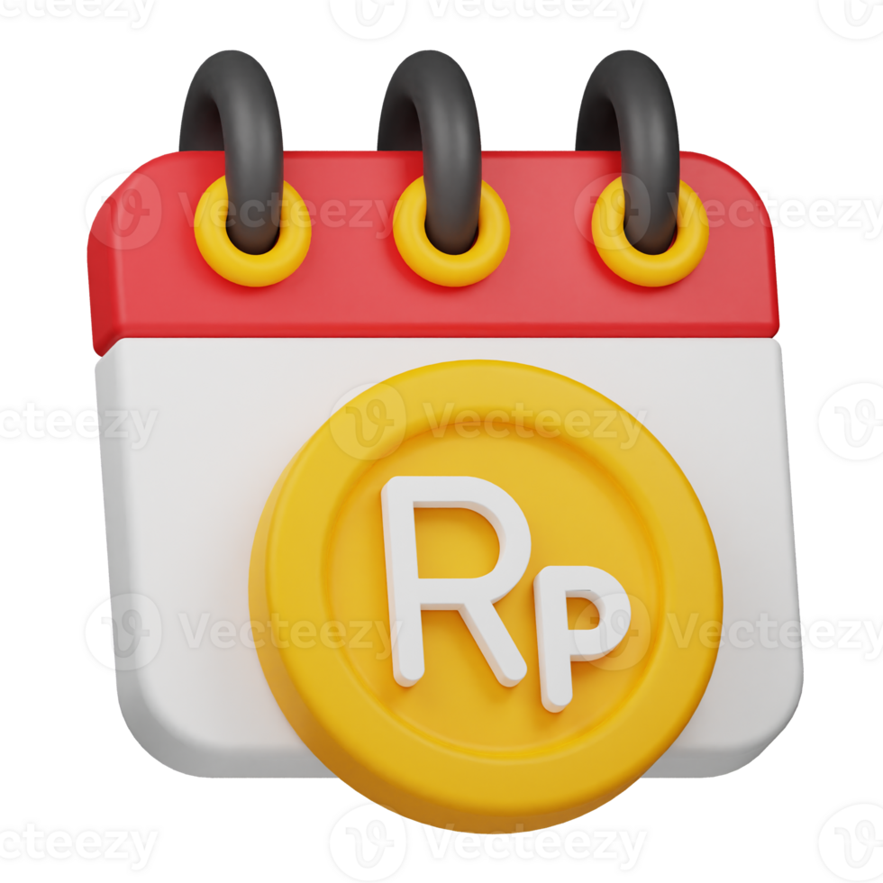 rupiah coin calendar 3d icon png